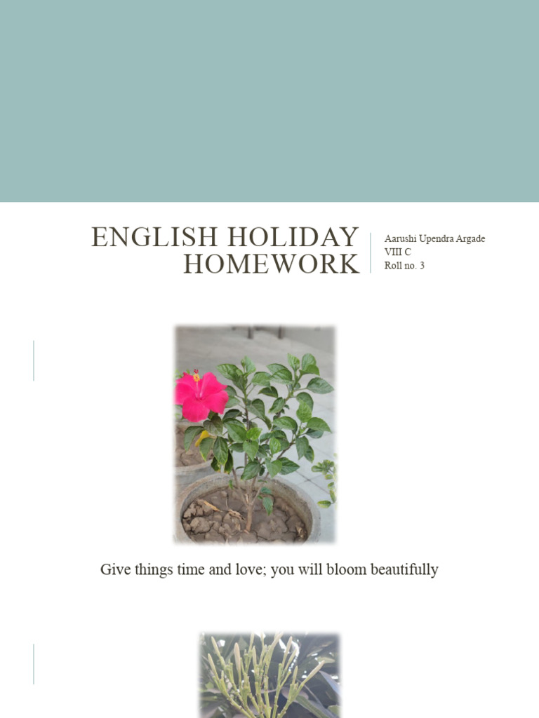 How To Make English Holiday Homework Front Page