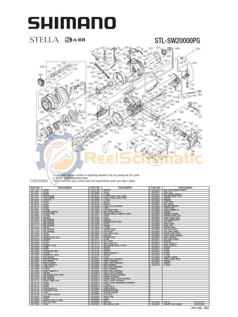 shimano spinning reel parts diagram Shimano Stella SW20000PG Parts List | PDF | Clutch