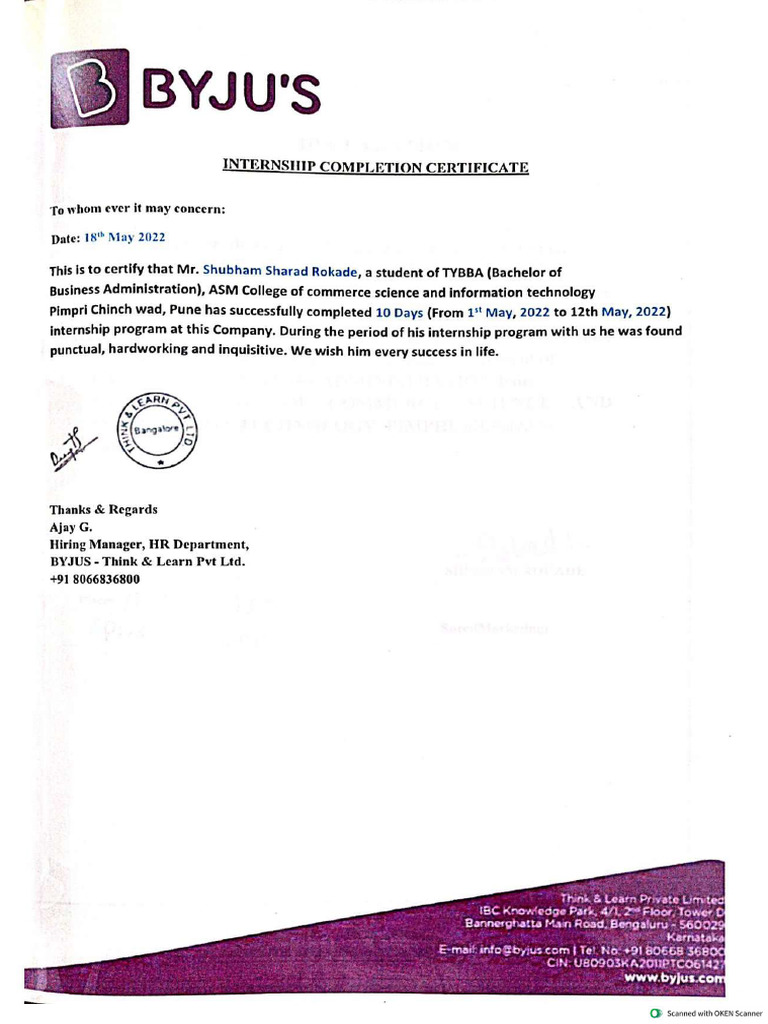 Internship Certificate Compressed - Compressed 1 | PDF