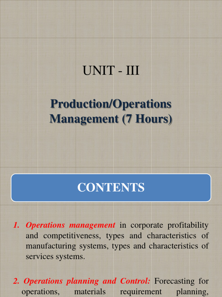 CHP. 3 Production and Operation Management | PDF | Business