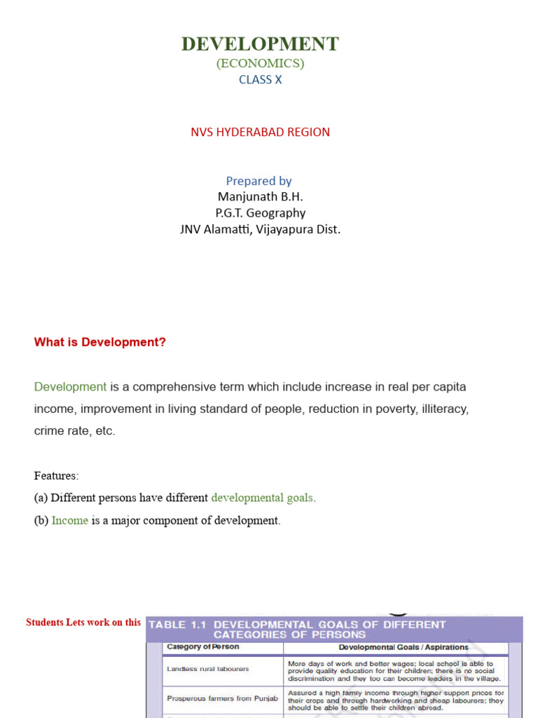 Understanding Development Goals in Class X | PDF | Body Mass Index ...