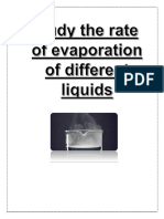 RATE OF EVAPOURATION OF DIFFERENT LIQUIDS Class 12 Chemistry Project