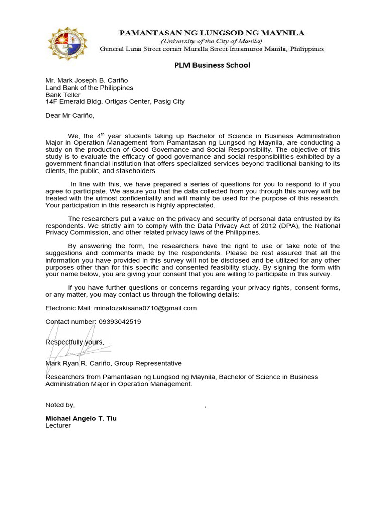 Group 5 Letter Of Request PDF Privacy Business