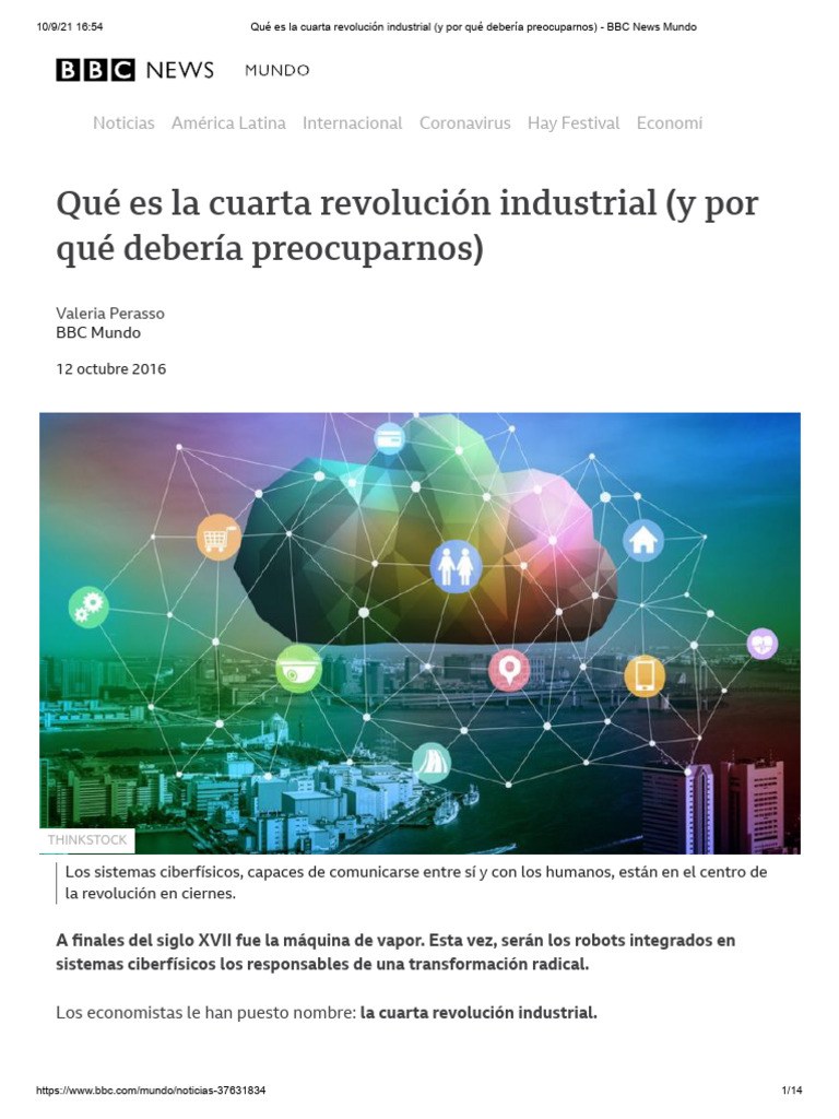 Cuarta Revolución Industrial: Impacto y Retos | PDF | Economias