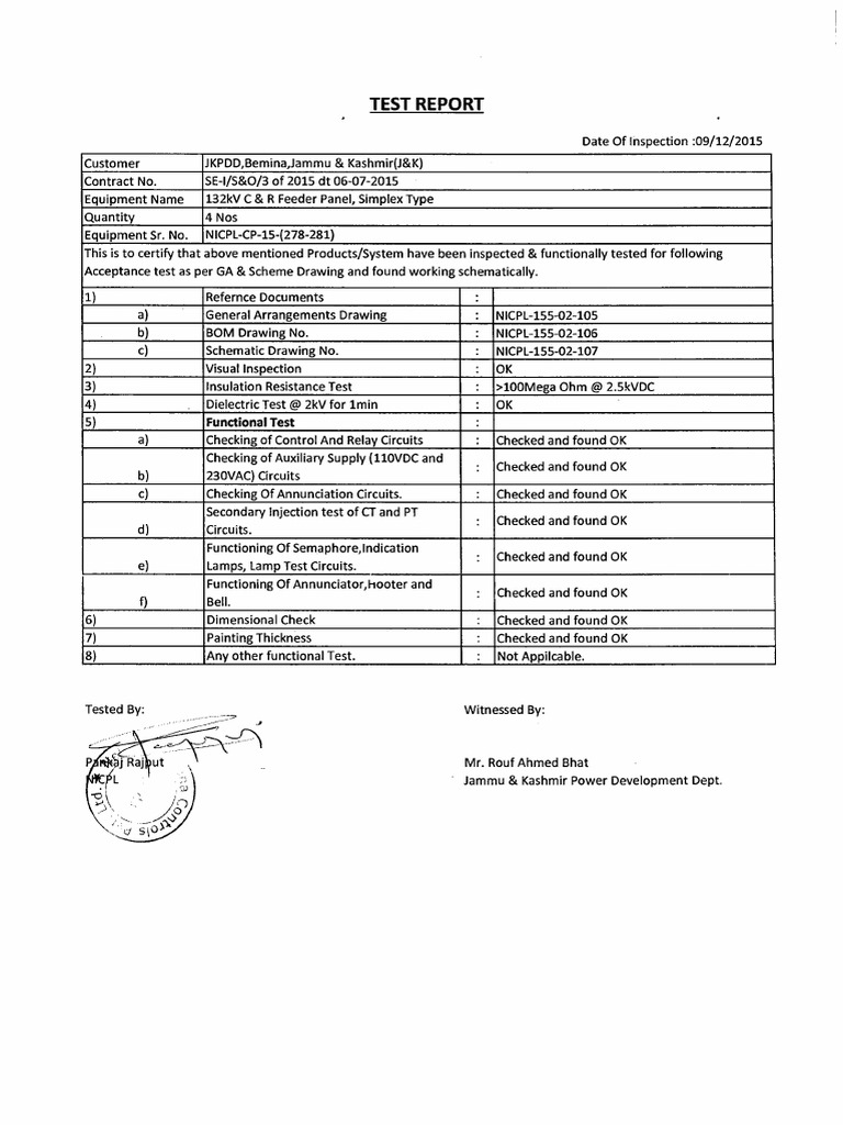 Dry Riser Test Report - JKPDD | PDF | Manufactured Goods | Physical ...