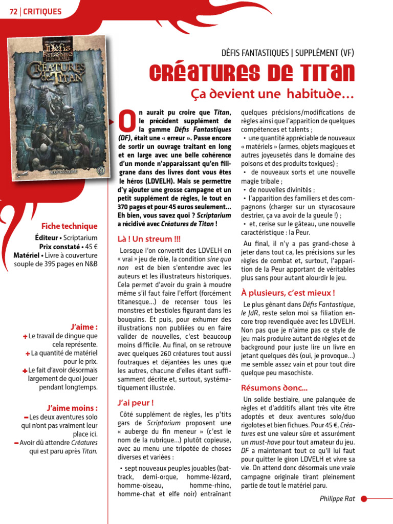 Ouverture Ludique - Défis Fantastiques, le Jeu de Rôle - Rôliste TV