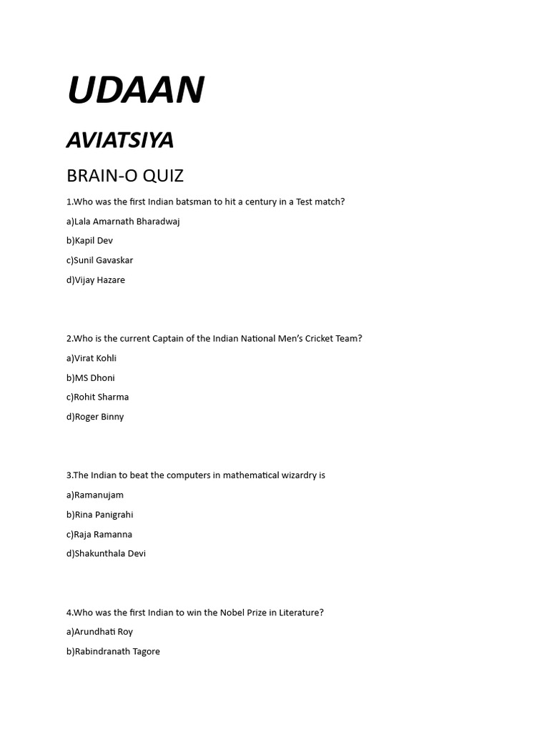 Mcqs UDAAN | PDF