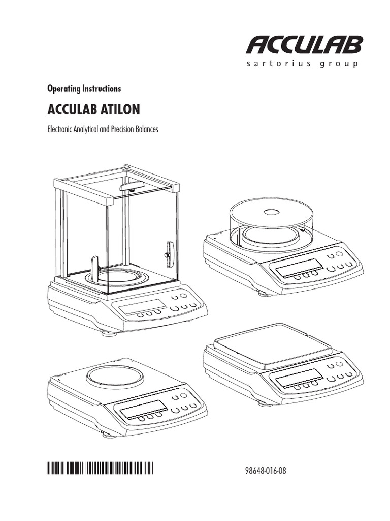 Acculab Atilon Balance Operating Guide | PDF