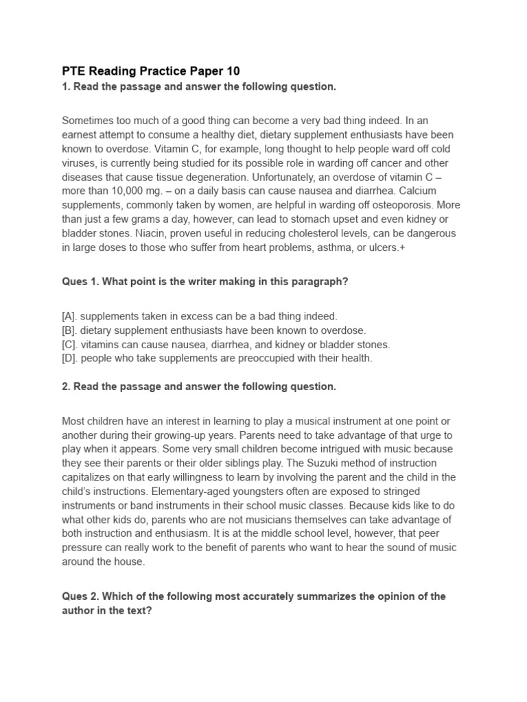 1621409156PTE Reading Practice Paper 10 | PDF | Subscription Business ...