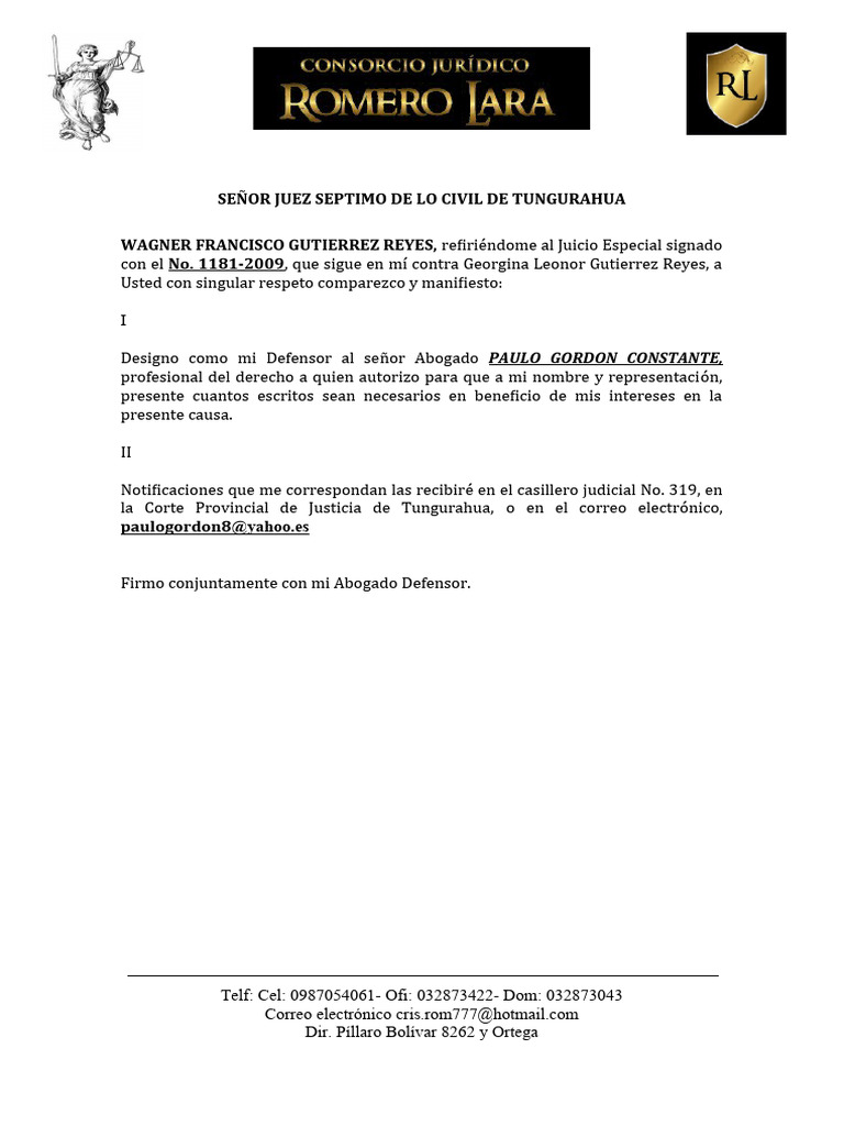 Modelo Escrito Casillero Judicial PDF