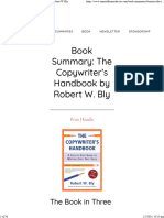 Book Summary The Copywriter's Handbook by Robert W. Bly