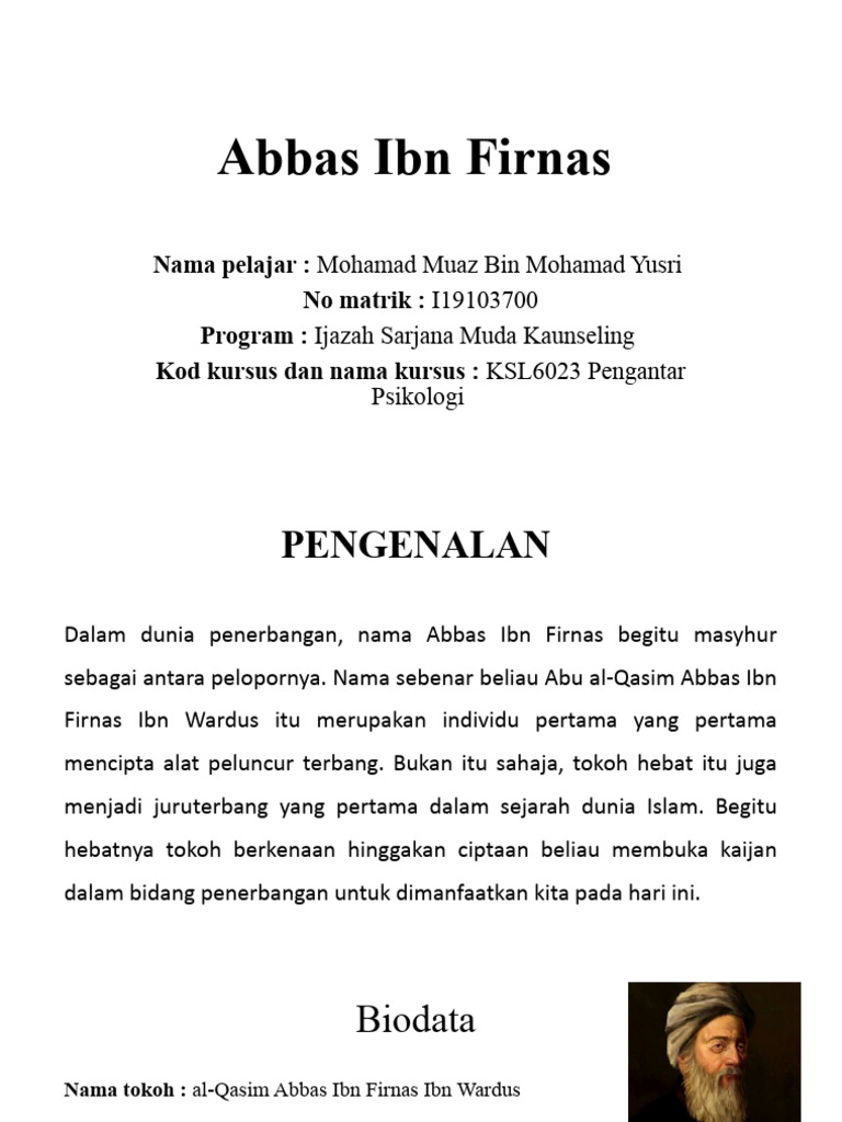 Abbas Ibn Firnas | PDF
