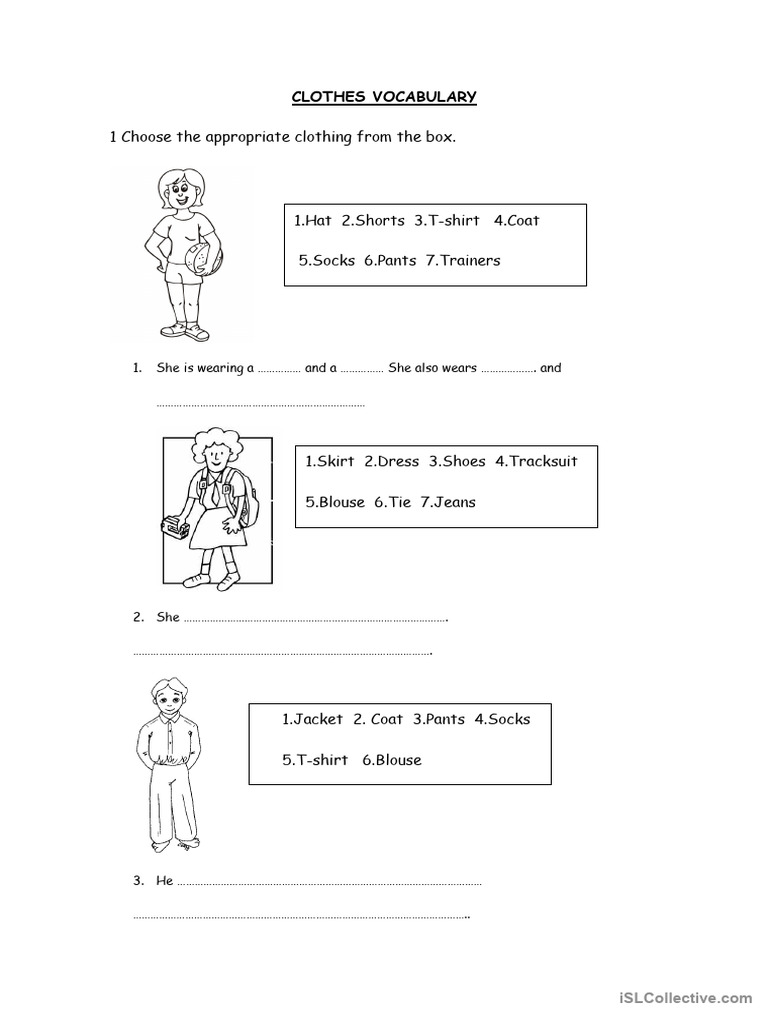 Clothes Vocabulary 3 | PDF