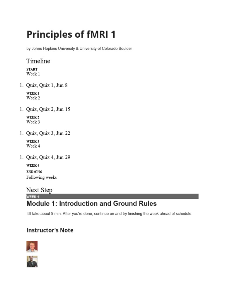 Principles of FMRI 1 | PDF | Science & Mathematics