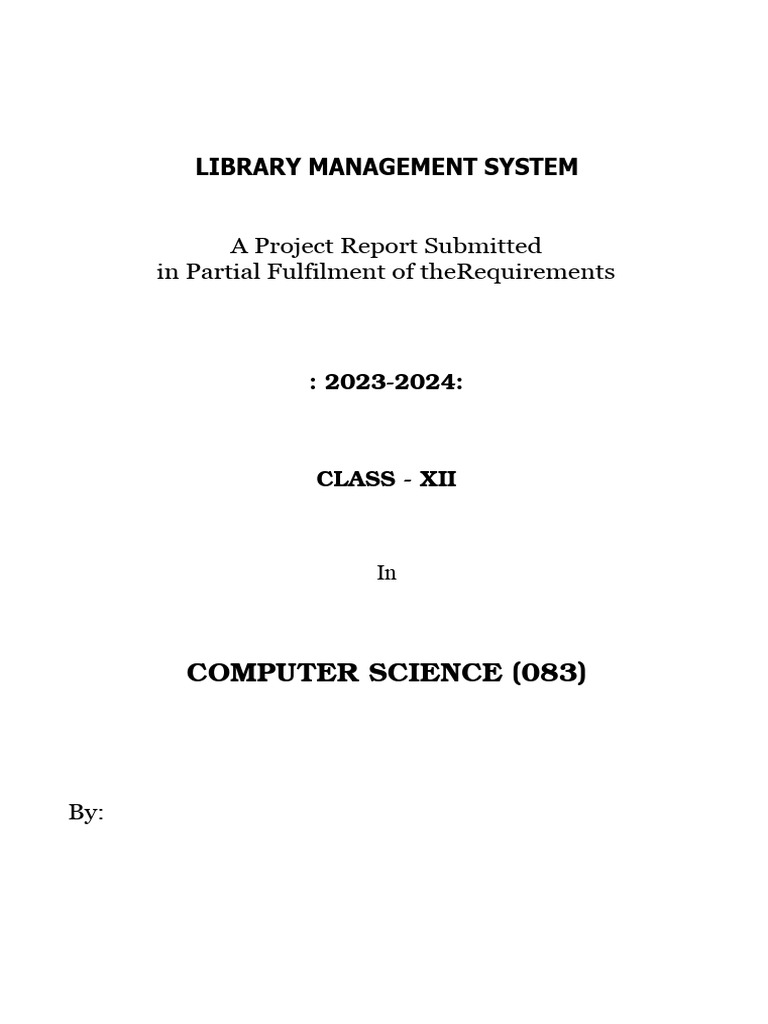 Lib - Management CS XII Svs | PDF | Information Technology | Software