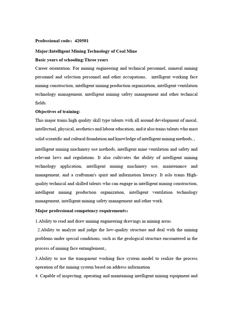 Intelligent Mining Technology Training | PDF | Engineering | Mining