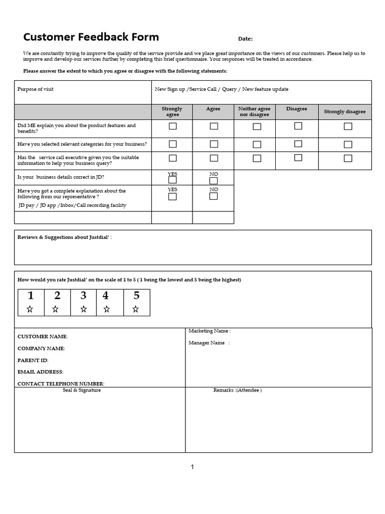 Service Call - Form-1 | PDF