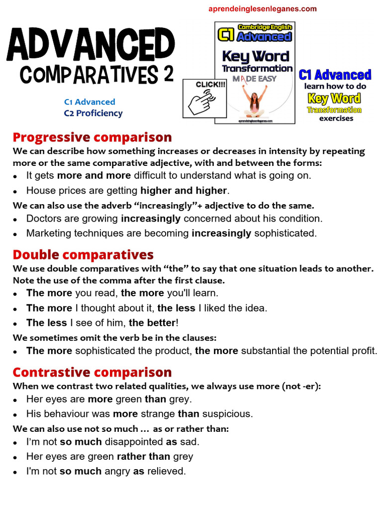 C1-C2 Advanced Comparatives 2 | PDF