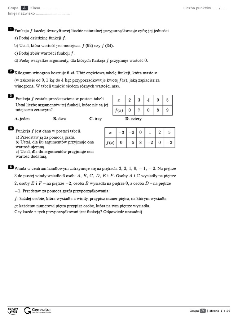 Test z Ukryta Punktacja PDF