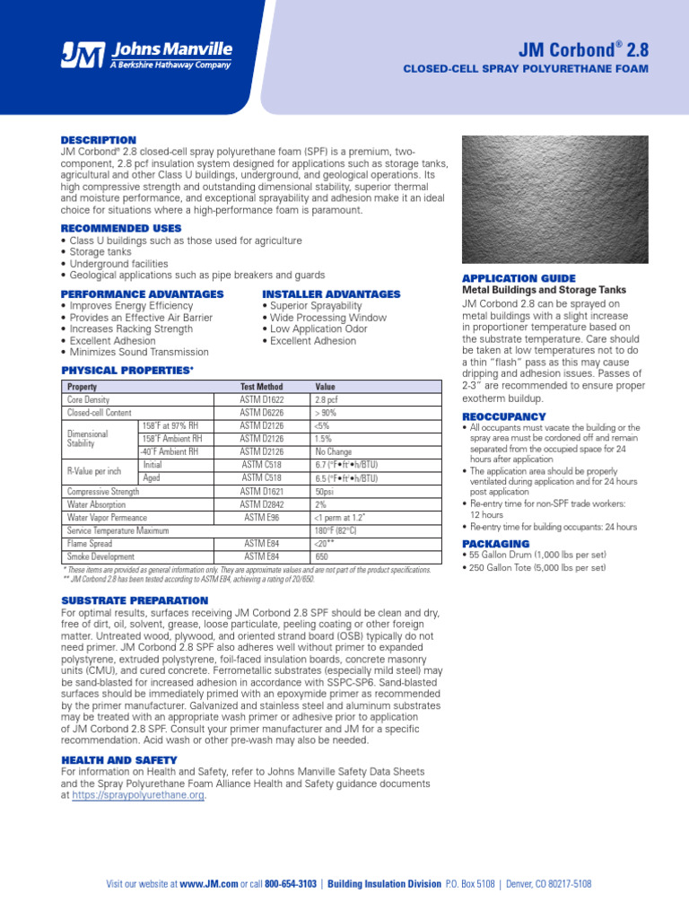 JM Bi Corbond 2.8 Ds | PDF | Polyurethane | Foam