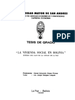 Universidad Mayor de San Andres: " La Vivienda Social en Bolivia "