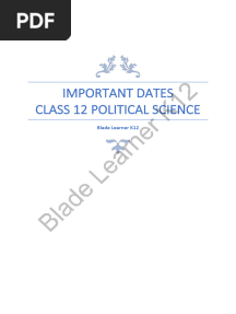 Important Dates Political Science