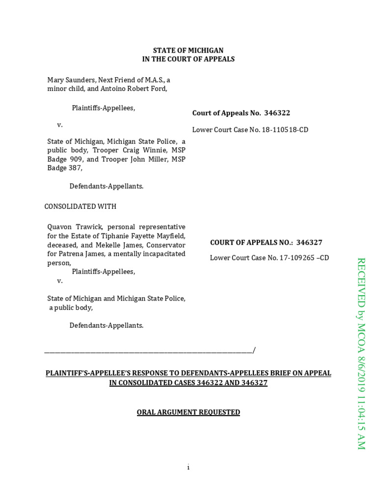 Michigan Appeals Court Civil Rights Case | PDF | Negligence | Causation ...