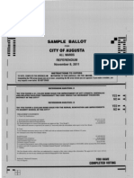 Augusta, ME Sample Ballot Citywide Referendum Nov. 8, 2011