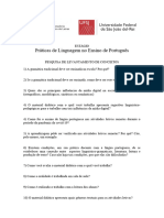 Questionário - Práticas de Linguagem No Ensino de Português