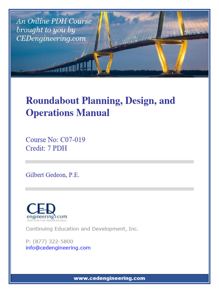 Roundabout Planning, Design, and Operations Manual | PDF