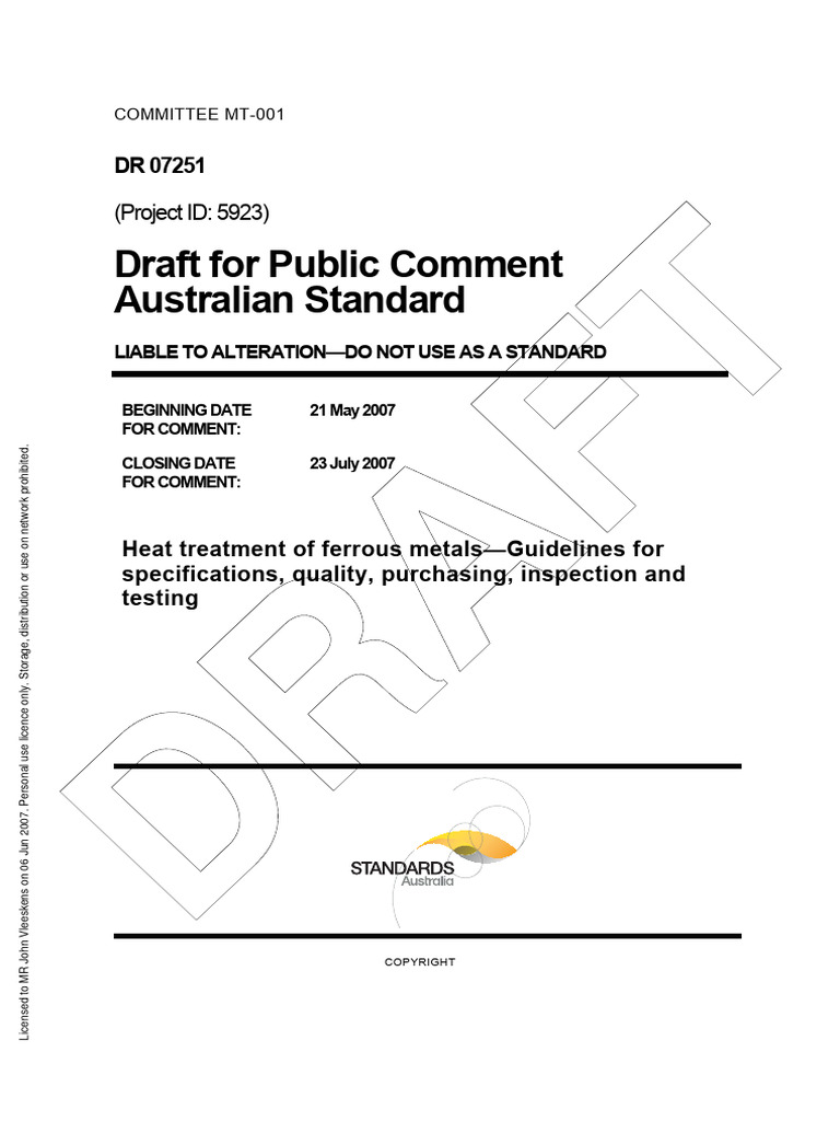 DR 07251 Heat Treatment of Ferrous Metals Guidelines For