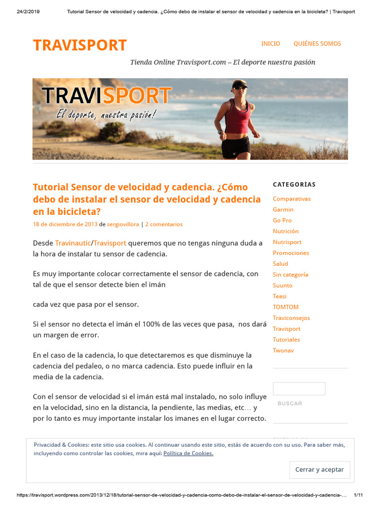 Tutorial Sensor de velocidad y cadencia. ¿Cómo debo de instalar el sensor  de velocidad y cadencia en la bicicleta?