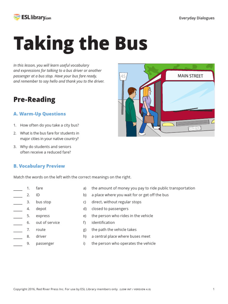 76 Taking The Bus Can | PDF