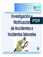 Presentacion Sobre Investigacion y Notificacion de Accidentes e Incidentes Laborales