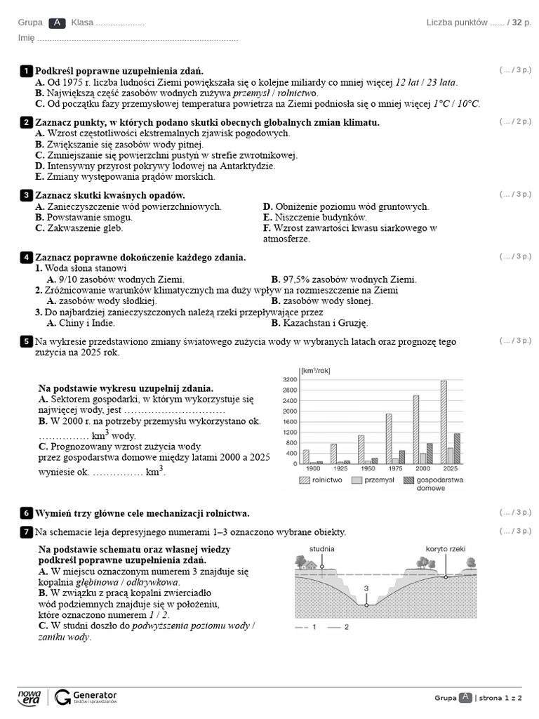 Historia Klasa 5 Rozdział 1 Test - Rozdzia 7. Wpyw Czowieka Na Srodowisko Test Z Widoczna Punktacja