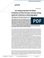 In Vivo Measurement of Shear Modulus of The Human Cornea Using Optical Coherence Elastography