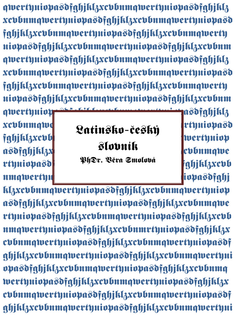 Latinsko-Český Slovník | PDF