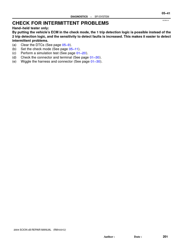 Intermittent Problems Circuit Diagram