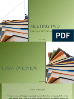 Intensive Writing Meeting 2 Essay Overview and Structure