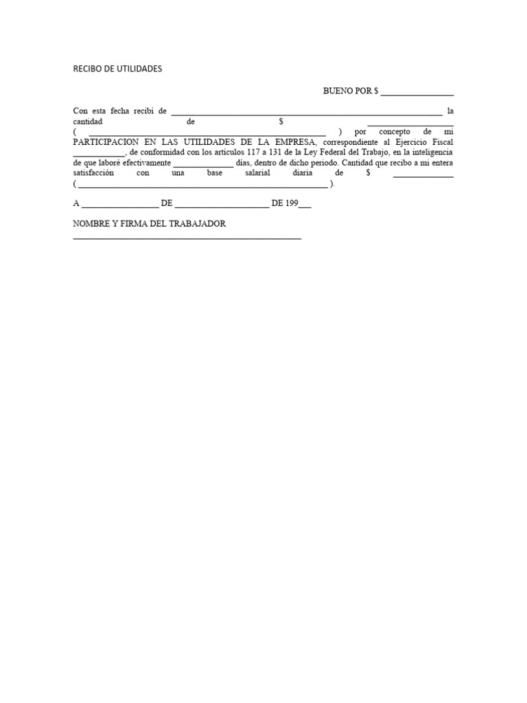 Recibo de Utilidades | PDF
