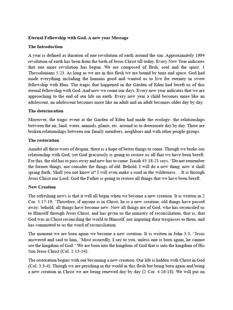 New Year 2024 Message PDF Jesus Divine Grace