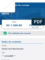 Comprovante de Pix Enviado: Valor Data