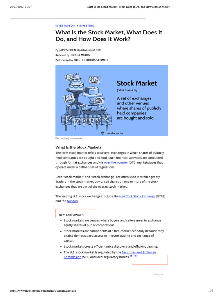 What Is The Stock Market, What Does It Do, and How Does It Work | PDF