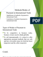 Popular Methods or Modes of Payment in International Trade