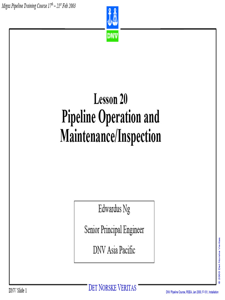 Pipeline Operation and Maintenance Guide | PDF | Pipeline Transport ...