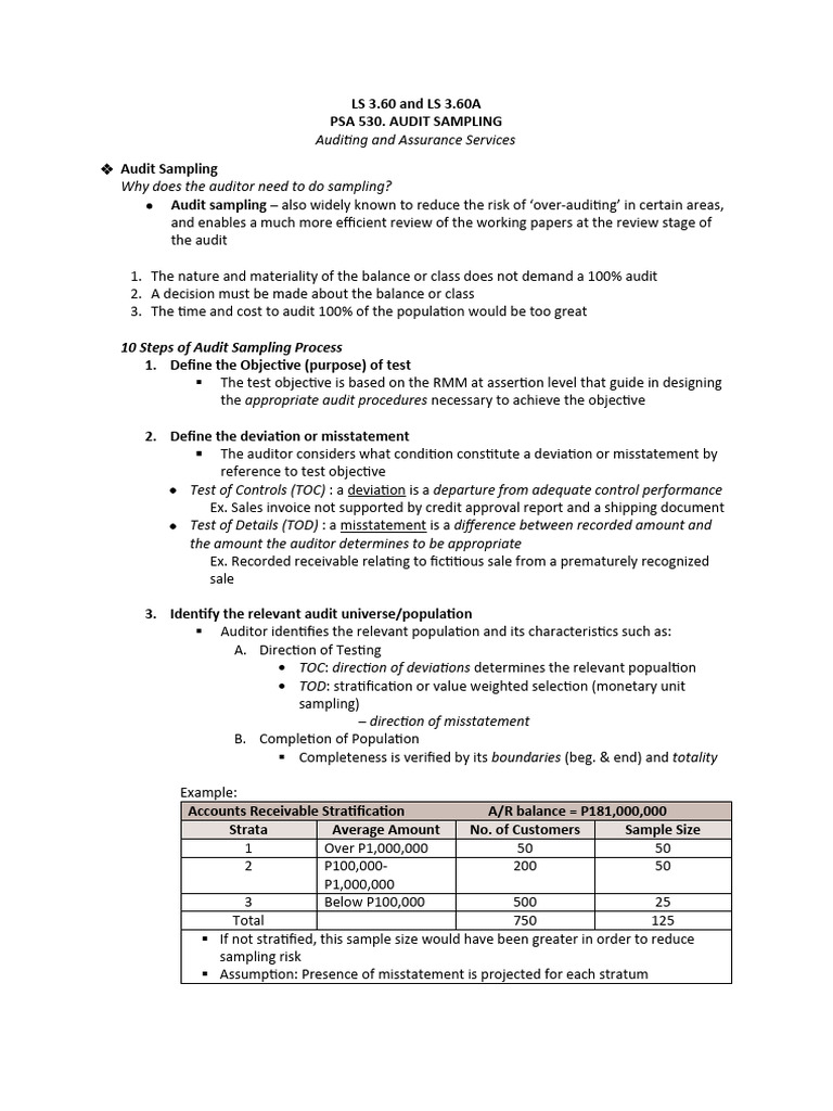 Ls 3 60 ls 3 60a psa 530 audit sampling pdf