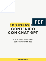 100 Ideas de Contenido Con Chat GPT