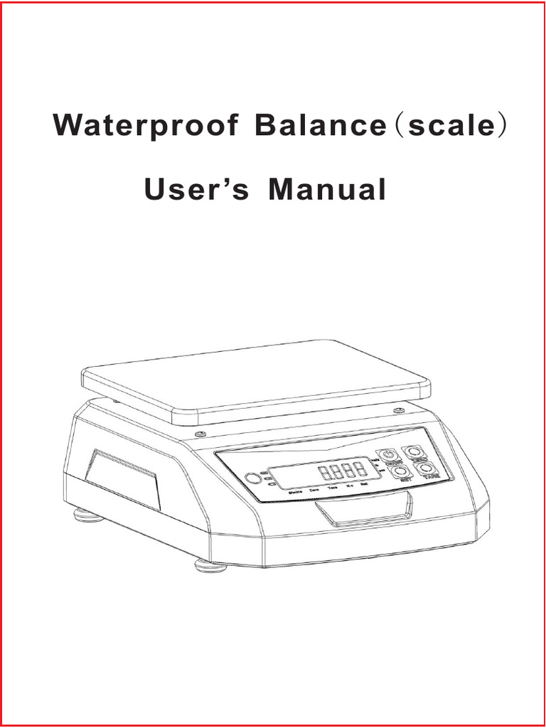 Waterproof Balance Scale User Manual | PDF
