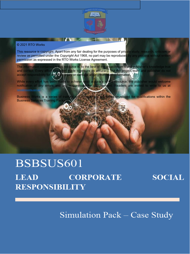 BSBSUS601 Simulation Pack V2.0 | PDF | Occupational Safety And Health ...