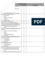 Blood Checklist